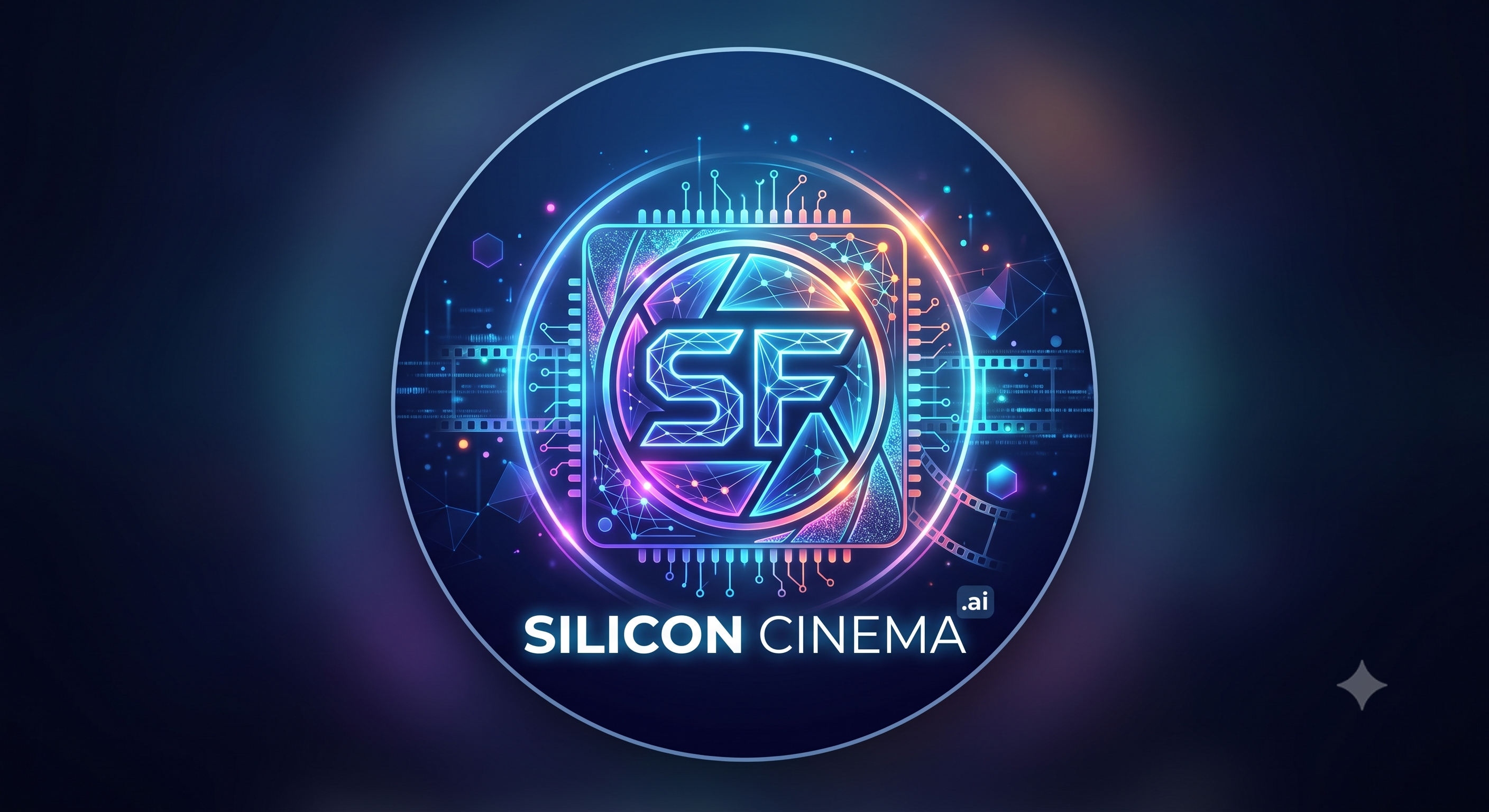 Silicon Cinema AI neon logo